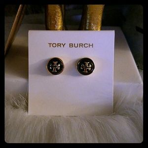 Tory burch melodie stud earrings black